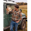 image:imageCOOFANDY Mens Plaid Flannel Shirts Long Sleeve Western Pearl Snap Shirts Fall Button Down Shirt for MenOrange Grey