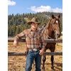 image:imageCOOFANDY Mens Plaid Flannel Shirts Long Sleeve Western Pearl Snap Shirts Fall Button Down Shirt for MenOrange Grey