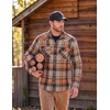 image:imageCOOFANDY Mens Plaid Flannel Shirts Long Sleeve Western Pearl Snap Shirts Fall Button Down Shirt for MenOrange Grey