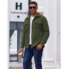 image:imageCOOFANDY Mens Polar Fleece Shirt Jacket Long Sleeve Casual Button Down Shirts Shacket with PocketsArmy Green