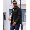 image:imageCOOFANDY Mens Polar Fleece Shirt Jacket Long Sleeve Casual Button Down Shirts Shacket with PocketsBlack