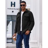 image:imageCOOFANDY Mens Polar Fleece Shirt Jacket Long Sleeve Casual Button Down Shirts Shacket with PocketsBlack