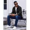 image:imageCOOFANDY Mens Polar Fleece Shirt Jacket Long Sleeve Casual Button Down Shirts Shacket with PocketsBlack