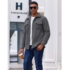 image:imageCOOFANDY Mens Polar Fleece Shirt Jacket Long Sleeve Casual Button Down Shirts Shacket with PocketsGray