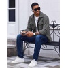 image:imageCOOFANDY Mens Polar Fleece Shirt Jacket Long Sleeve Casual Button Down Shirts Shacket with PocketsGray