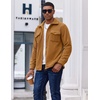 image:imageCOOFANDY Mens Polar Fleece Shirt Jacket Long Sleeve Casual Button Down Shirts Shacket with PocketsLight Brown