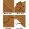 image:imageCOOFANDY Mens Polar Fleece Shirt Jacket Long Sleeve Casual Button Down Shirts Shacket with PocketsLight Brown