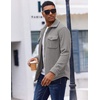 image:imageCOOFANDY Mens Polar Fleece Shirt Jacket Long Sleeve Casual Button Down Shirts Shacket with PocketsLight Gray
