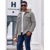 image:imageCOOFANDY Mens Polar Fleece Shirt Jacket Long Sleeve Casual Button Down Shirts Shacket with PocketsLight Gray