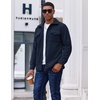 image:imageCOOFANDY Mens Polar Fleece Shirt Jacket Long Sleeve Casual Button Down Shirts Shacket with PocketsNavy Blue