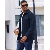 image:imageCOOFANDY Mens Polar Fleece Shirt Jacket Long Sleeve Casual Button Down Shirts Shacket with PocketsNavy Blue