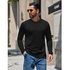 image:imageCOOFANDY Mens Thermal Shirt Soft Long Sleeve Fleece Lined Base Layer ShirtsAll Black