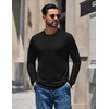 image:imageCOOFANDY Mens Thermal Shirt Soft Long Sleeve Fleece Lined Base Layer ShirtsAll Black