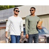 image:imageCOOFANDY Mens Thermal Shirt Soft Long Sleeve Fleece Lined Base Layer ShirtsAll White