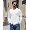image:imageCOOFANDY Mens Thermal Shirt Soft Long Sleeve Fleece Lined Base Layer ShirtsAll White