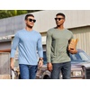 image:imageCOOFANDY Mens Thermal Shirt Soft Long Sleeve Fleece Lined Base Layer ShirtsLight Blue