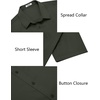 image:imageCOOFANDY Mens Untucked Dress Shirts Short Sleeve Casual Button Down ShirtArmy Green