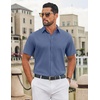 image:imageCOOFANDY Mens Untucked Dress Shirts Short Sleeve Casual Button Down ShirtCaptain Blue