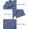 image:imageCOOFANDY Mens Untucked Dress Shirts Short Sleeve Casual Button Down ShirtCaptain Blue