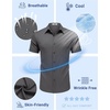 image:imageCOOFANDY Mens Untucked Dress Shirts Short Sleeve Casual Button Down ShirtDark Gray