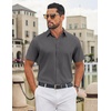 image:imageCOOFANDY Mens Untucked Dress Shirts Short Sleeve Casual Button Down ShirtDark Gray