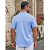 image:imageCOOFANDY Mens Untucked Dress Shirts Short Sleeve Casual Button Down ShirtLight Blue