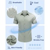 image:imageCOOFANDY Mens Untucked Dress Shirts Short Sleeve Casual Button Down ShirtLight Green