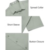 image:imageCOOFANDY Mens Untucked Dress Shirts Short Sleeve Casual Button Down ShirtLight Green