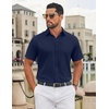 image:imageCOOFANDY Mens Untucked Dress Shirts Short Sleeve Casual Button Down ShirtNavy Blue