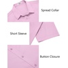 image:imageCOOFANDY Mens Untucked Dress Shirts Short Sleeve Casual Button Down ShirtPink