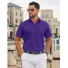image:imageCOOFANDY Mens Untucked Dress Shirts Short Sleeve Casual Button Down ShirtPurple