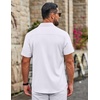 image:imageCOOFANDY Mens Untucked Dress Shirts Short Sleeve Casual Button Down ShirtWhite