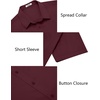 image:imageCOOFANDY Mens Untucked Dress Shirts Short Sleeve Casual Button Down ShirtWine Red