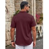 image:imageCOOFANDY Mens Untucked Dress Shirts Short Sleeve Casual Button Down ShirtWine Red