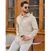 image:imageCOOFANDY Mens Waffle Button Down Shirt Long Sleeve Corduroy Shirt JacketBeige