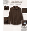 image:imageCOOFANDY Mens Waffle Button Down Shirt Long Sleeve Corduroy Shirt JacketBrown