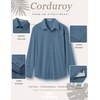 image:imageCOOFANDY Mens Waffle Button Down Shirt Long Sleeve Corduroy Shirt JacketDark Blue