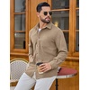 image:imageCOOFANDY Mens Waffle Button Down Shirt Long Sleeve Corduroy Shirt JacketKhaki