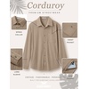 image:imageCOOFANDY Mens Waffle Button Down Shirt Long Sleeve Corduroy Shirt JacketKhaki