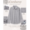 image:imageCOOFANDY Mens Waffle Button Down Shirt Long Sleeve Corduroy Shirt JacketLight Grey