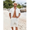 image:imageCOOFANDY Shirts for Men Short Sleeve Button Down Shirt Casual Summer Beach ShirtAwhite