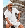 image:imageCOOFANDY Shirts for Men Short Sleeve Button Down Shirt Casual Summer Beach ShirtAwhite