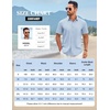image:imageCOOFANDY Shirts for Men Short Sleeve Button Down Shirt Casual Summer Beach ShirtGrey Blue