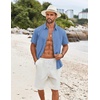 image:imageCOOFANDY Shirts for Men Short Sleeve Button Down Shirt Casual Summer Beach ShirtGrey Blue