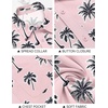 image:imageCOOFANDY Shirts for Men Short Sleeve Button Down Shirt Casual Summer Beach ShirtPink  Coconut Tree