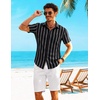 image:imageCOOFANDY Shirts for Mens Button Down Short Sleeve Shirts Casual Summer Beach Textured Shirts with PocketBlack Gray