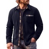 image:imageCOOFANDY Mens Button Down Shirt Long Sleeve Casual Corduroy Untucked Shirt Jacket with PocketAnavy