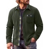 image:imageCOOFANDY Mens Button Down Shirt Long Sleeve Casual Corduroy Untucked Shirt Jacket with PocketArmy Green
