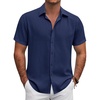 image:imageCOOFANDY Mens Button Down Shirt Short Sleeve Casual Shirts for Summer Beach Vacation ShirtsBlue Violet