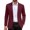 image:imageCOOFANDY Mens Casual Blazer Jacket One Button Suit Jackets Lightweight Knit Sport CoatWine Red